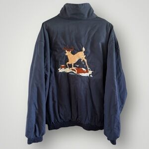 Vintage King Louie Embroidered Buck Deer Bomber Jacket Men’s Size XL